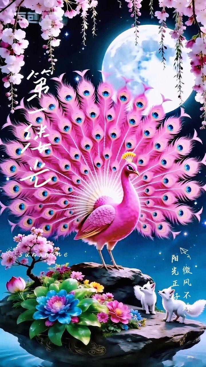 一壶米酒吊角楼山彪一曲赏心悦目舞，恰似香妃惹蝶聚。孔雀开屏壮苗寨，一壶米酒吊角楼