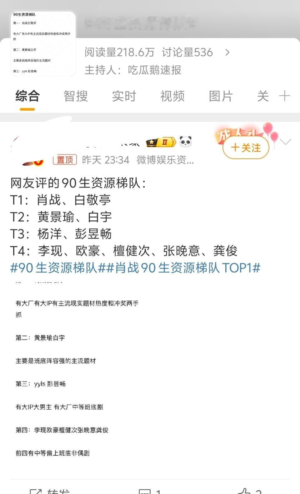 90生资源梯队又开始胡说八道自吹自擂了。顺便说一下，这个词条的主持人吃瓜鹅速报就