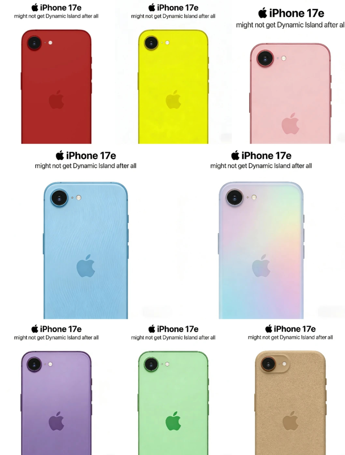 iPhone 17e的新料，这次大概率还是不会上灵动岛。目前爆料是会沿用iPho