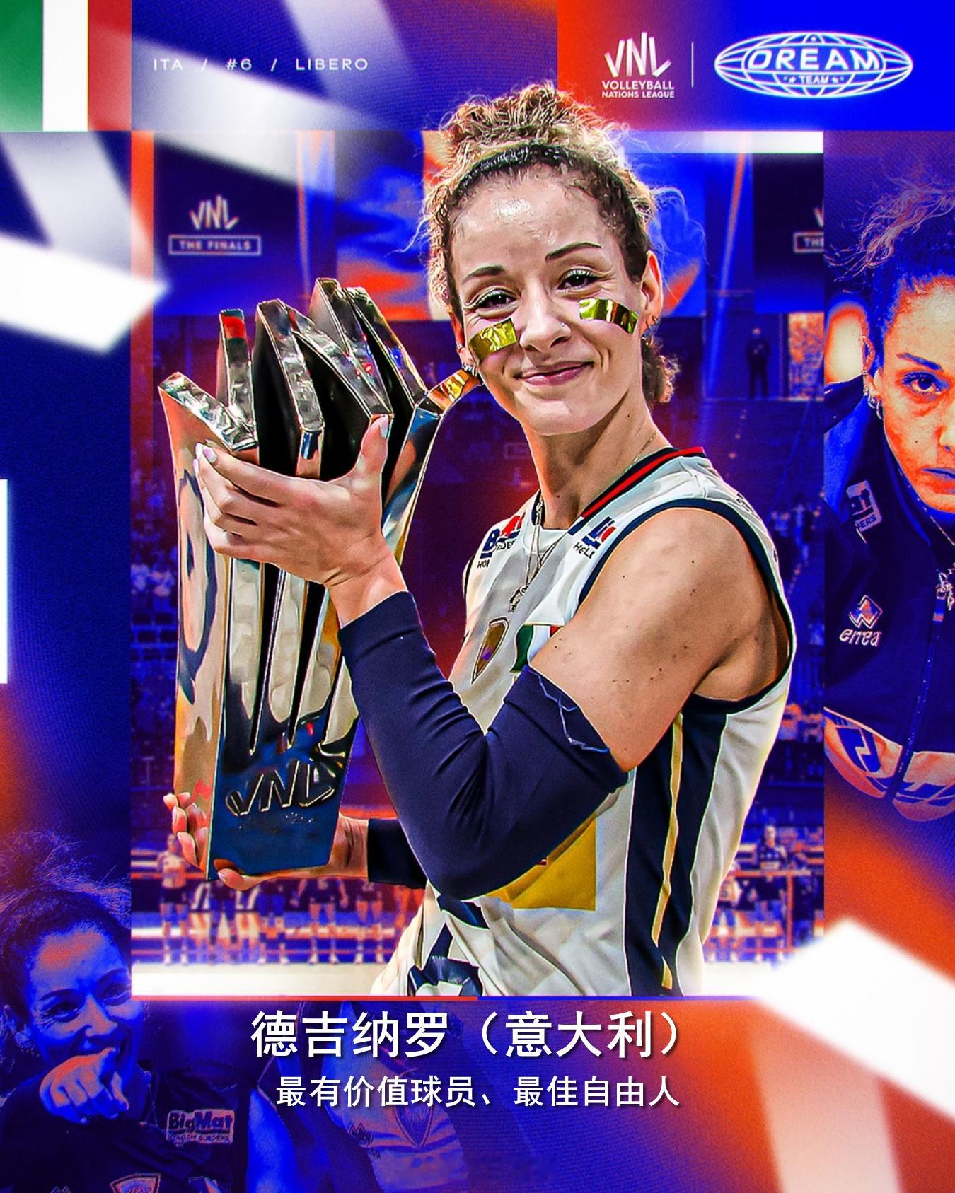 【2025世界女排联赛总决赛 最有价值球员和最佳阵容】最有价值球员（MVP）：德