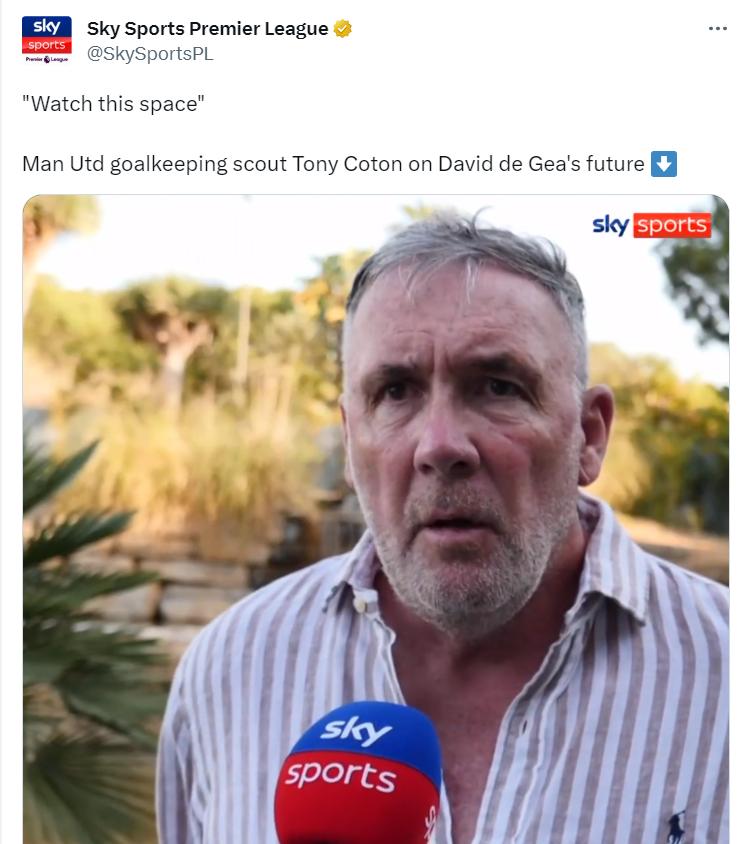 这是曼联的门将球探Tony Coton，6个月前他受命在五大联赛寻找门将，回来报
