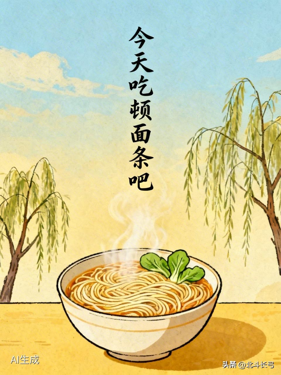 临时插播一条消息：如果你还没吃晚饭，如果你是中年人，那么，今天吃顿面条吧。

今