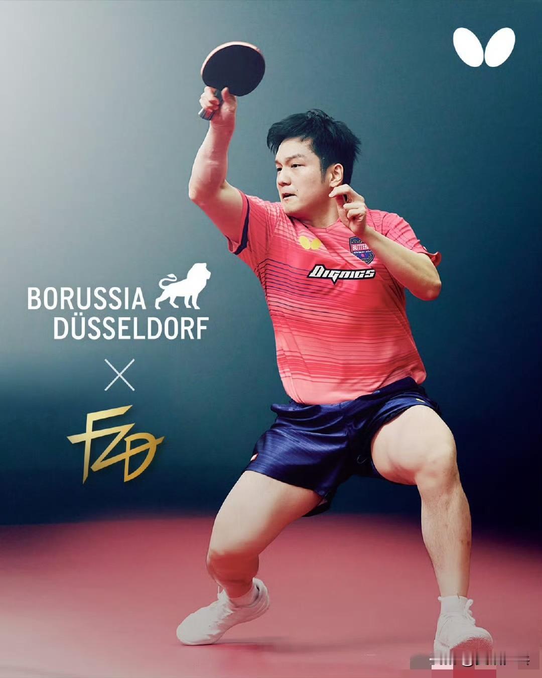 蝴蝶也更新樊振东转会消息：
“New team. Same ambition.”