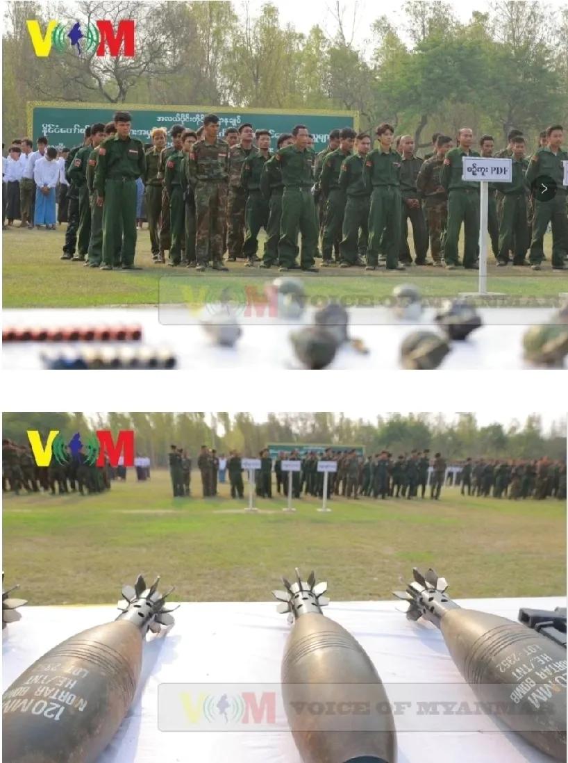 近日，缅军中部军区接收了517名反政府武装人员投诚，其中男性470名，女性47名