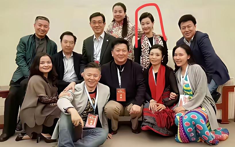 男女各自坐，
只能识一个。
便是宋祖英，
其他认不得。