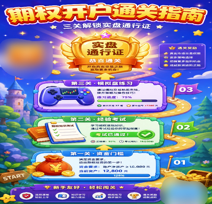 期权开户门槛与模拟盘练习指南期权小白入门 金融科普🏦 想玩期权，门槛高吗？怎么