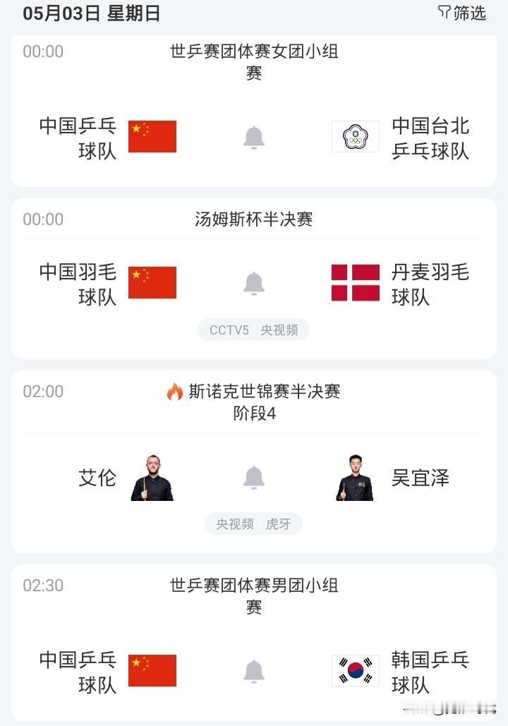 明日羽毛乒乓团体 辽宁战山东 广东战广州等焦点赛事关注