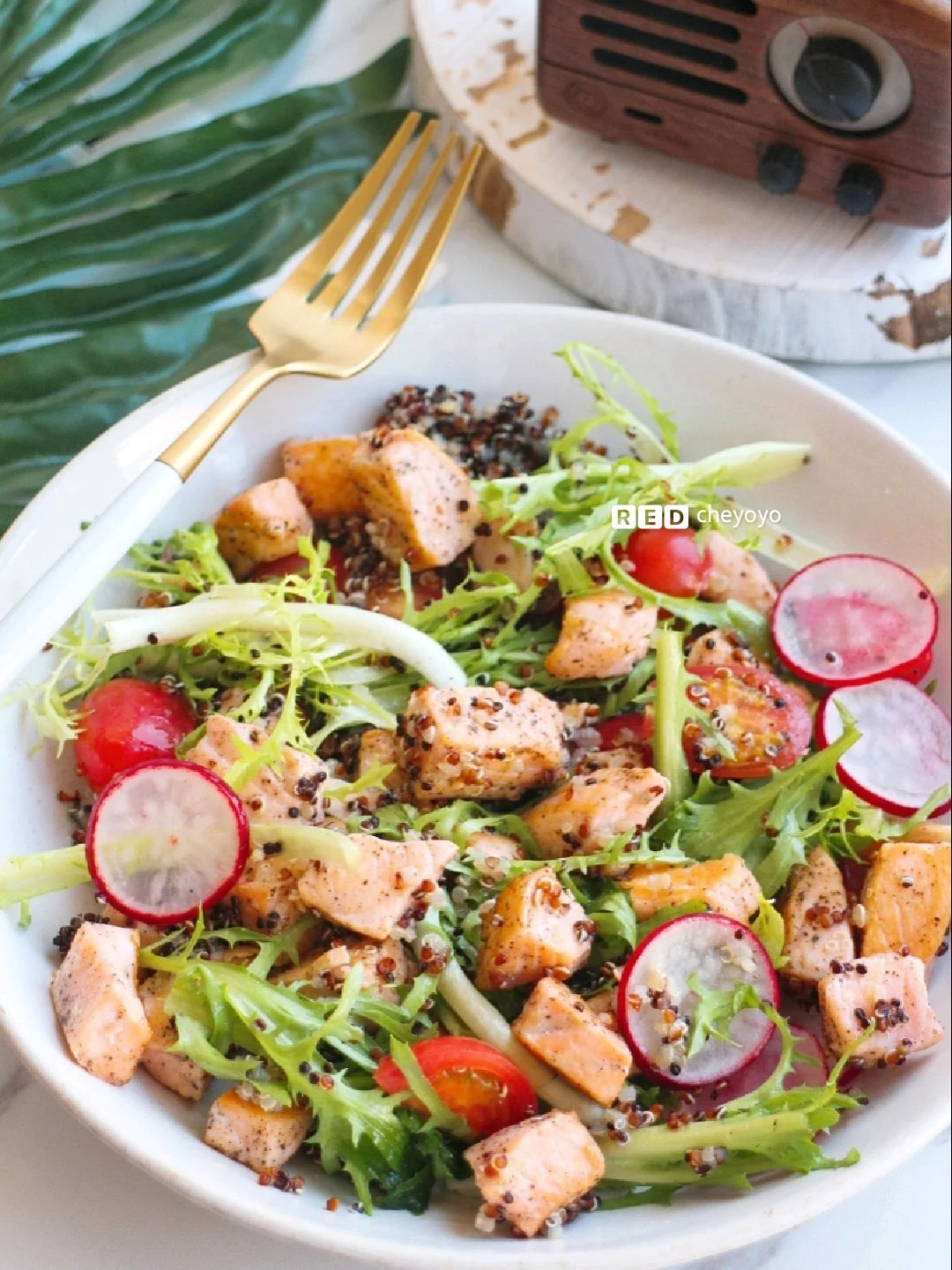 ⚡越吃越瘦的减脂食谱⚡三文鱼轻食热沙拉