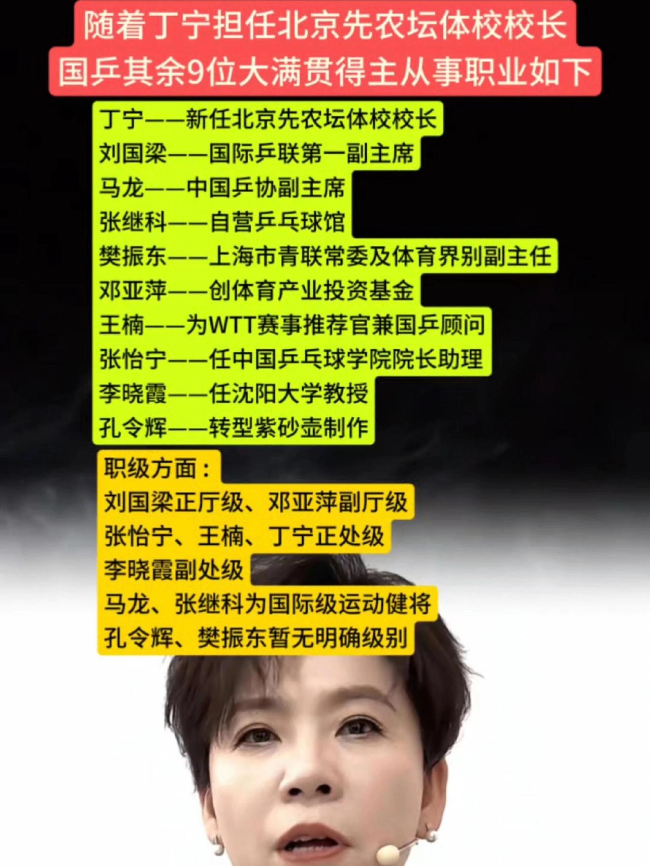 国乒大满贯十大获得者，职业差别待遇，刘国梁实在是厉害，邓亚萍也是一代传奇！
樊振