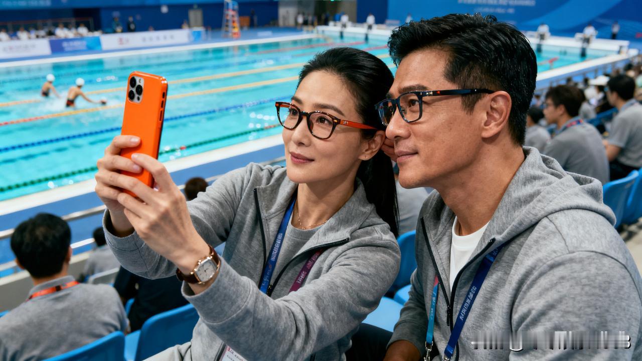 全运会现场惊现郭晶晶与霍启刚的甜蜜身影！两人同坐，还拿着爱马仕橘色新款 17pr