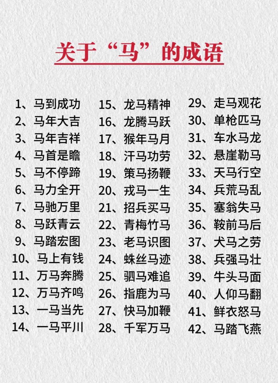 关于“马”的成语！