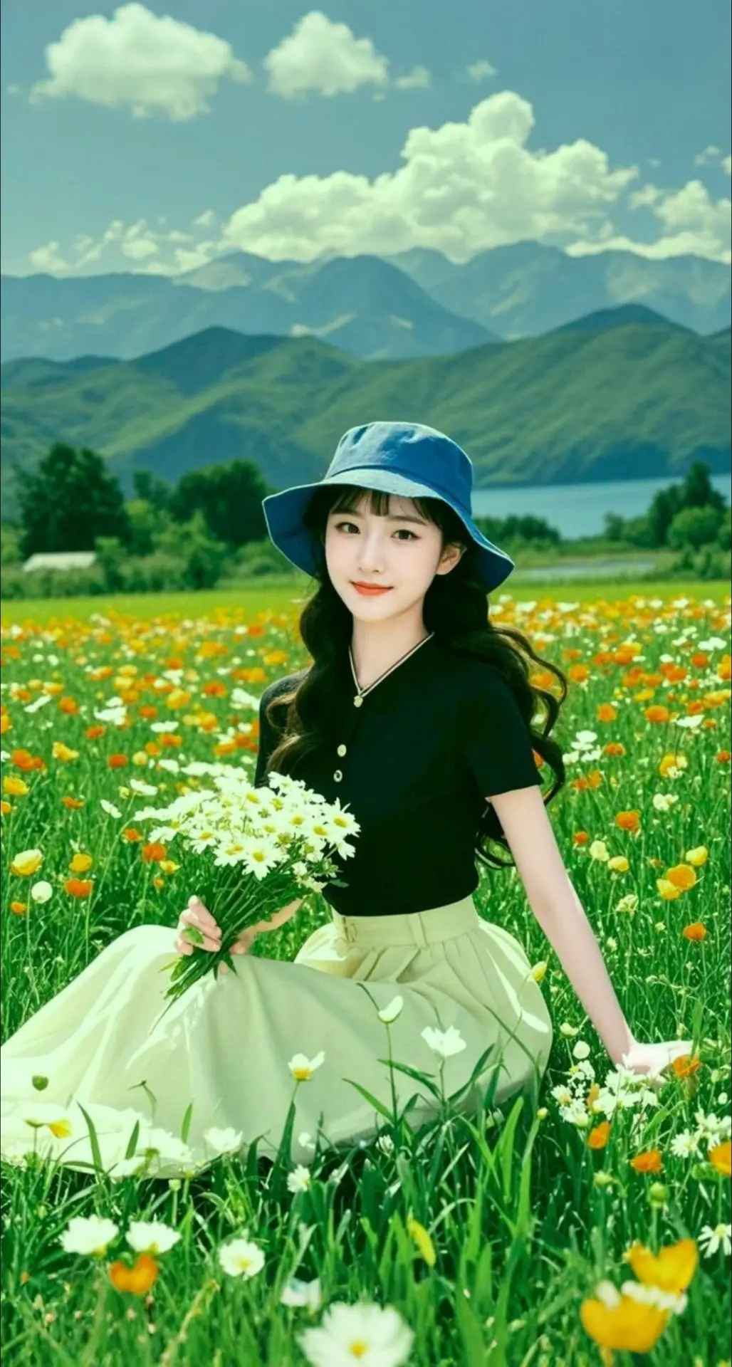AI扩图 AI花海逸梦