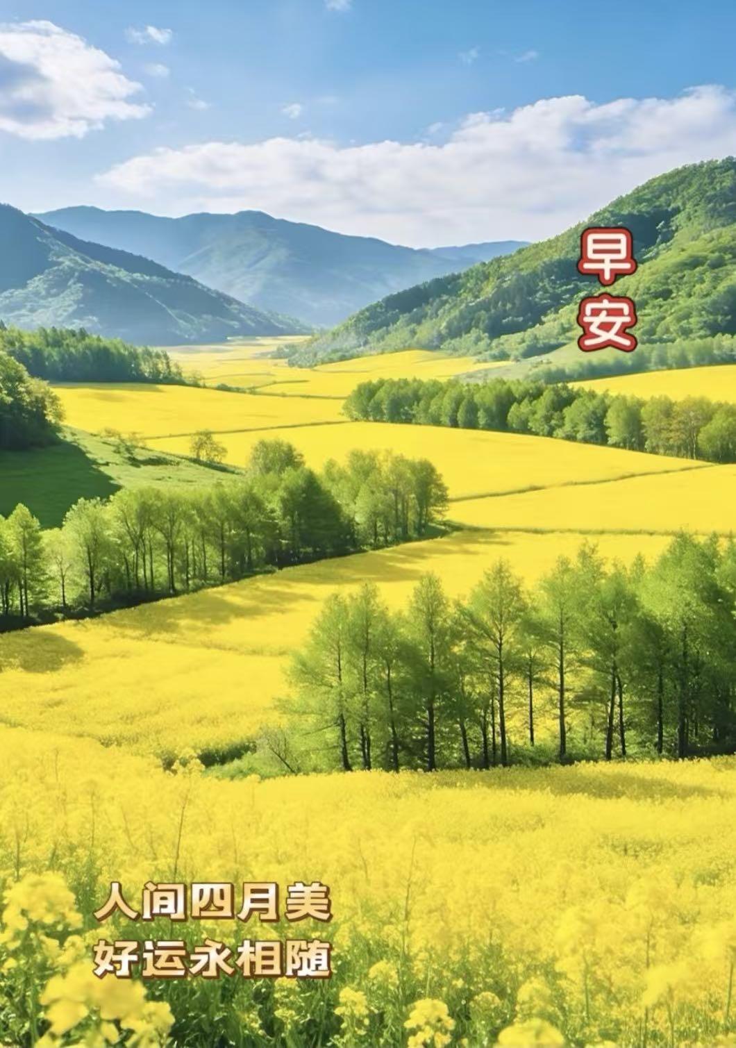人间四月美，好运常相随……
