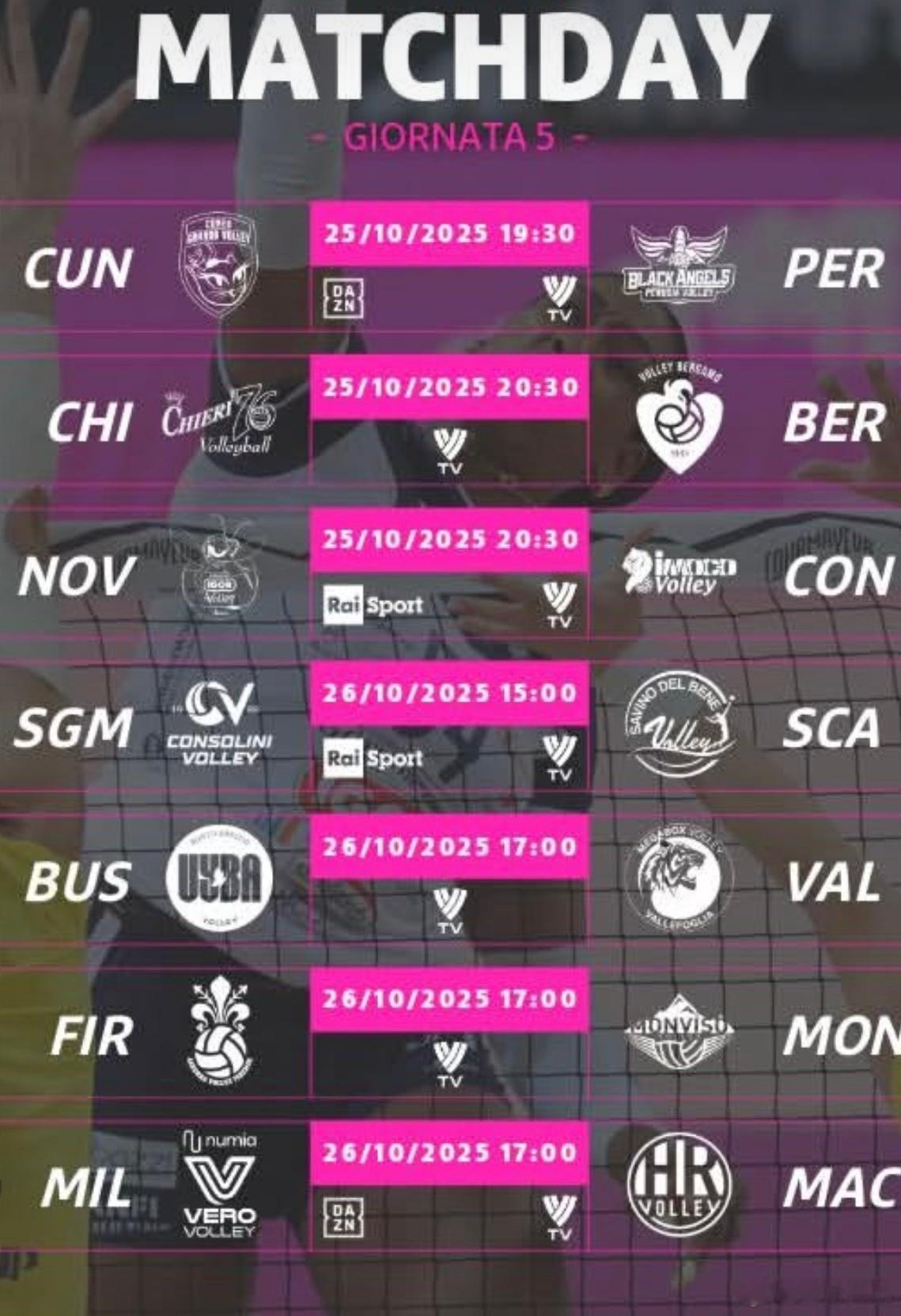 【意甲第五轮剩余比赛预告】10月26日意大利女排联赛世界女排新闻 21:00圣乔