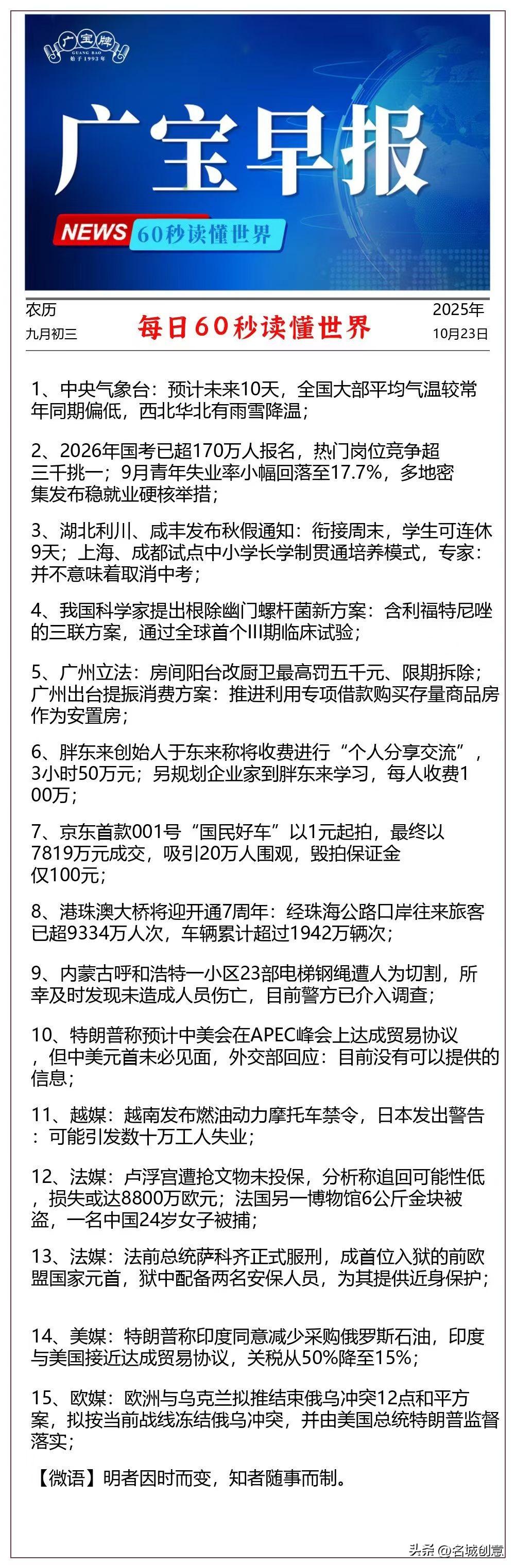 看60秒读报第9条：呼和浩特一小区23部电梯的钢丝绳遭人为切割！所幸未造成人员伤