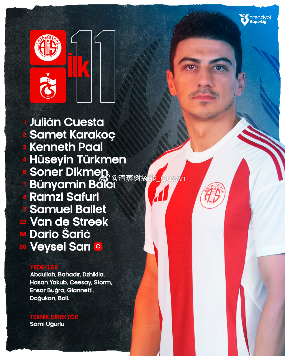 北京时间今天凌晨进行的一轮土超联赛，国安绯闻外援杰斯珀·塞赛（此为标准译法）代表