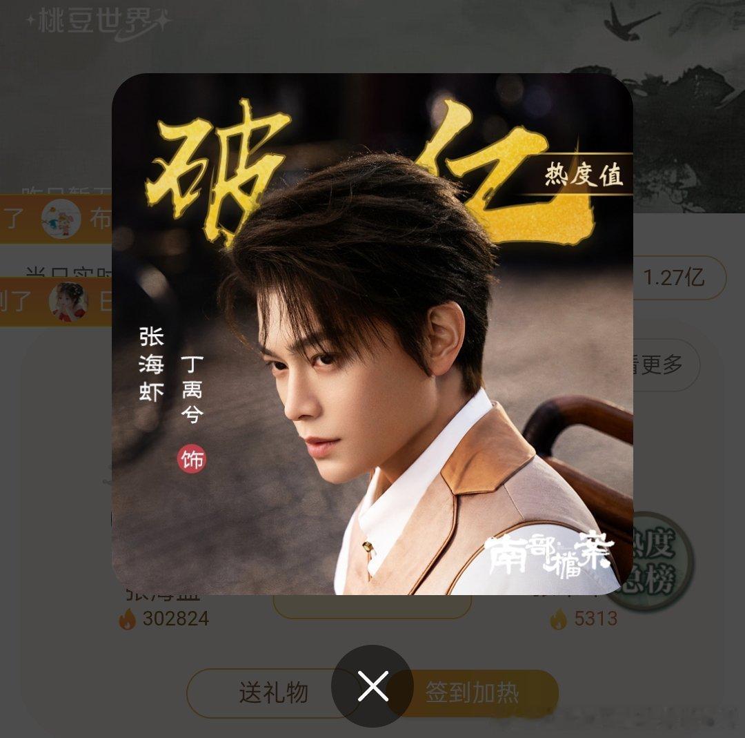 丁禹兮张海虾，爱奇艺桃豆世界角色热度7分钟破亿，现在都开始卷角色热度了 
