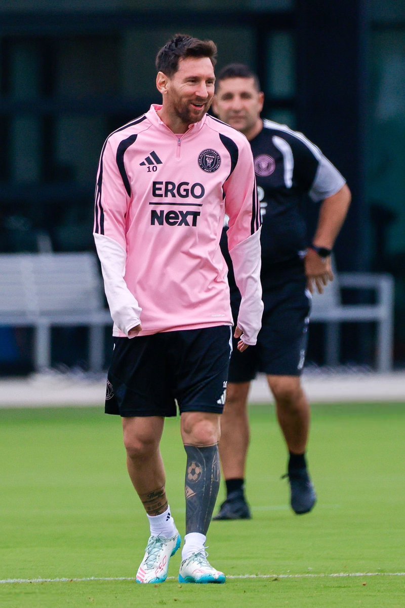 梅西在今天的训练。美职联梅西