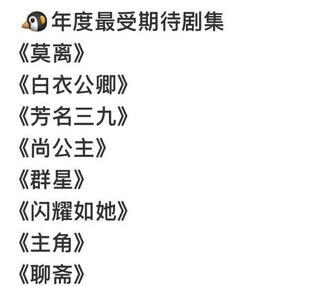 实话实说，腾讯这边奶的25年最受期待的剧，几乎全军覆没了，希望别再奶了，正常播吧