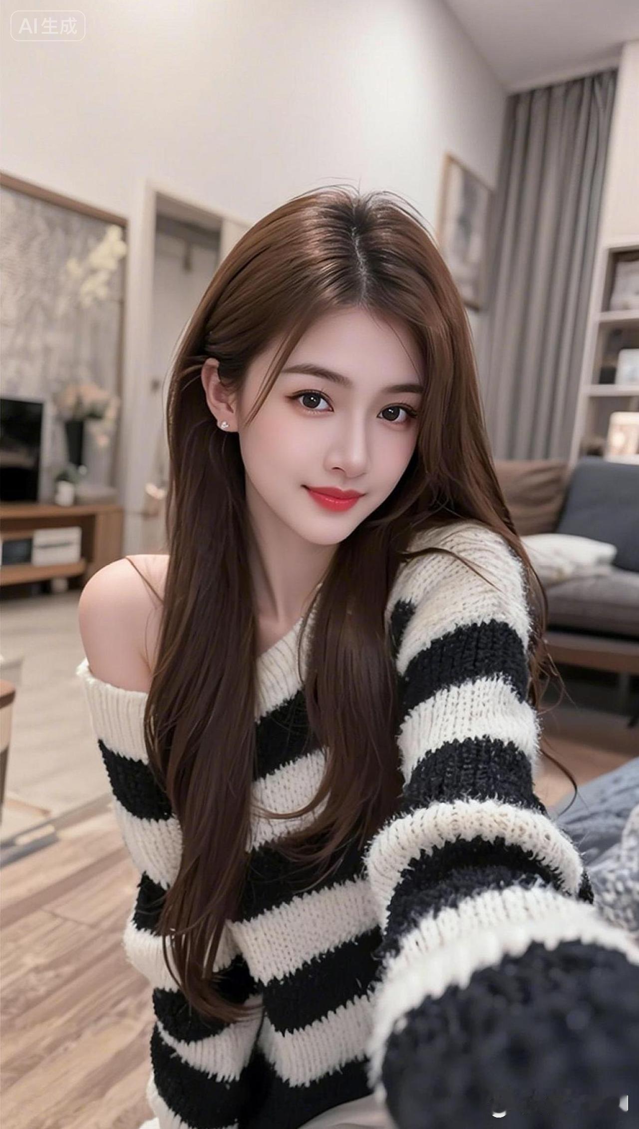 抖音ai创作 居家自拍 生活感悟 长发女孩 情感共鸣