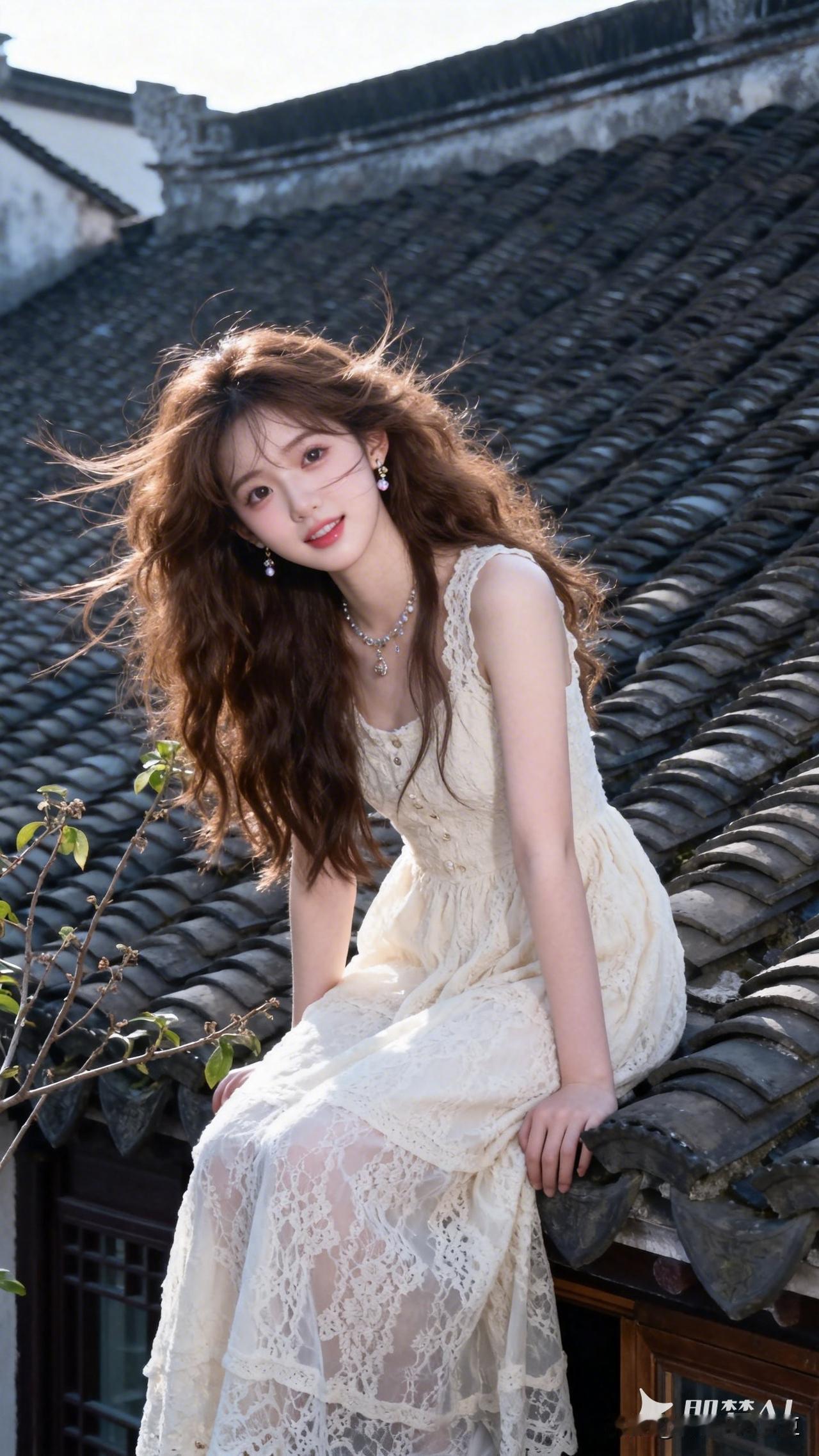 【每日更新】这美女怎么上去的，这地方坐着也太危险了。有哪些美女让人过目难忘？国色