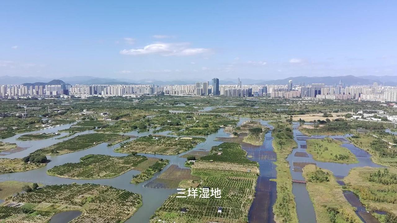 📍三样湿地坐落在浙江省温州市瓯海区三样街道，东邻温州开发区、龙湾区，南连茶山街