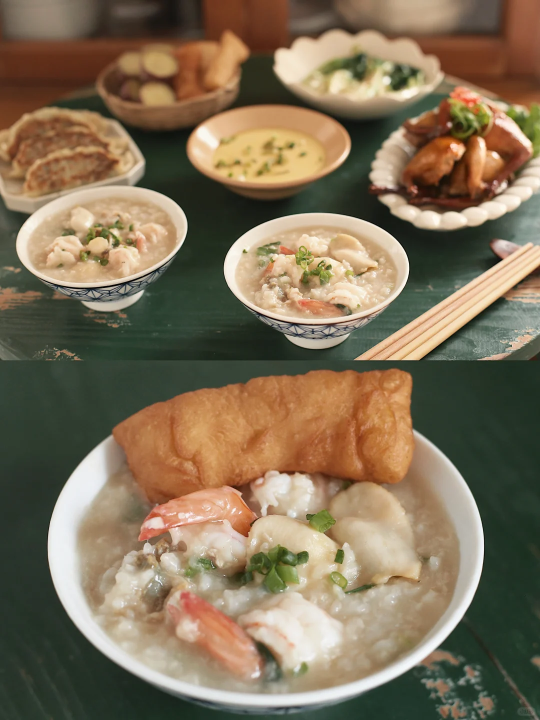 冬日暖胃早餐需要一锅海鲜粥。