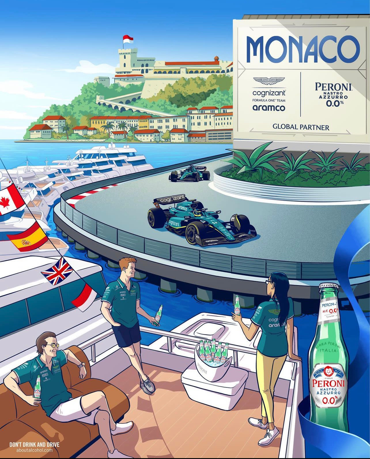 2023F1摩纳哥大奖赛阿斯顿·马丁车队海报鉴赏#2023F1摩纳哥大奖赛# ​