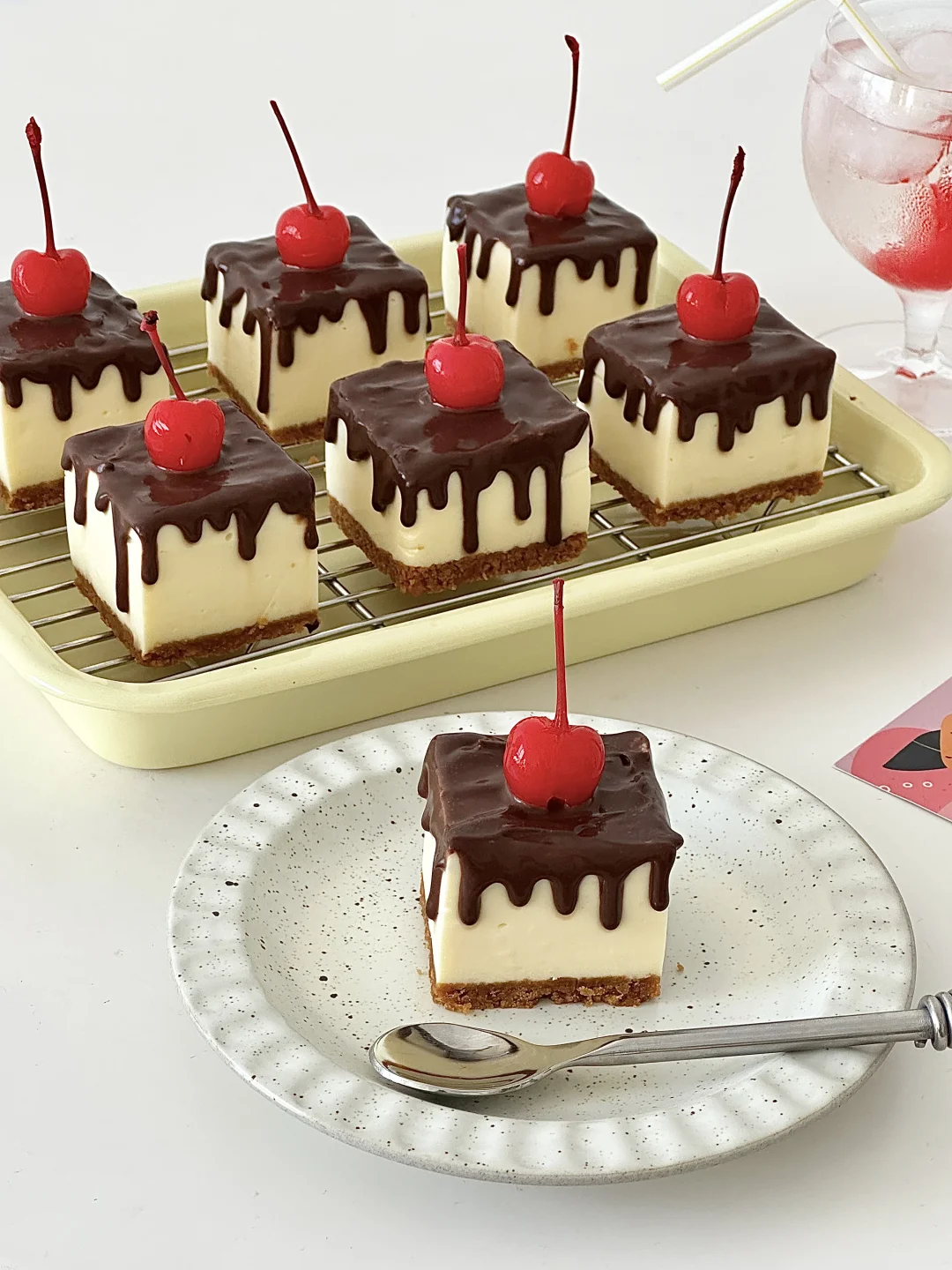 巧克力淋面芝士小蛋糕🍫做法超级简单‼️