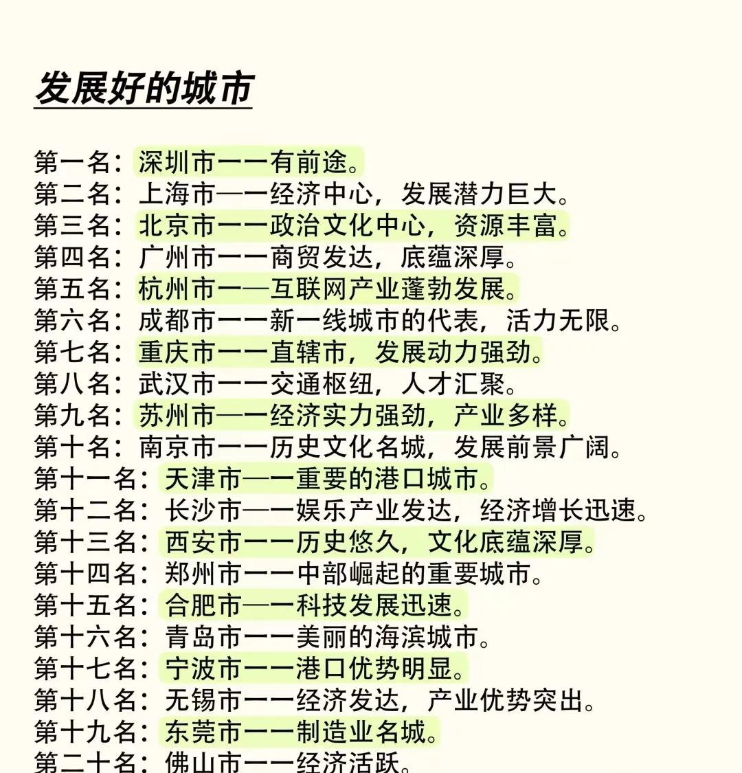 这是我见过比较不客观的
全国20强城市排名，特别是深圳位居第一，长沙力压西安，没