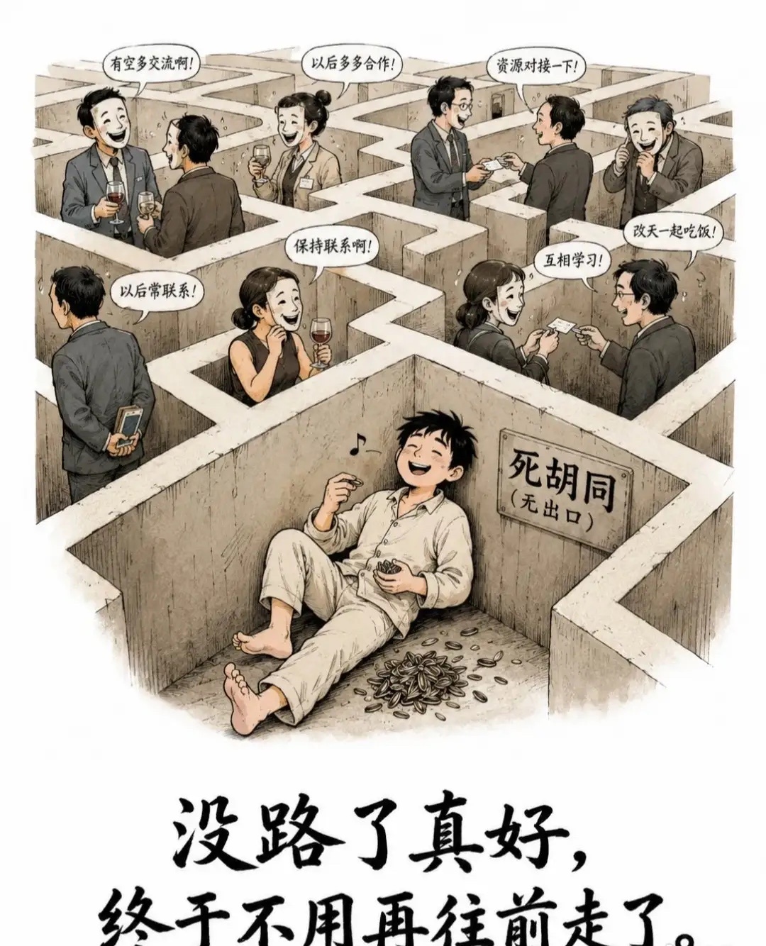 没有路了好，不用再往前走了！ 