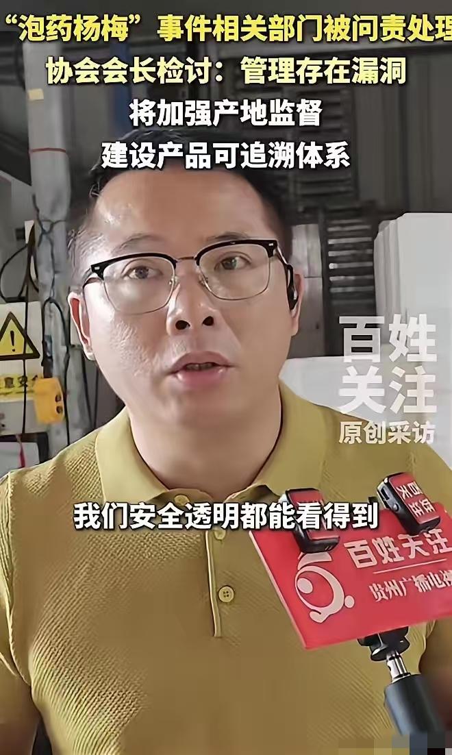 5月25号，漳州杨梅协会会长曾行贵再次发声，并作了深刻检讨。
他说泡药事件是外地