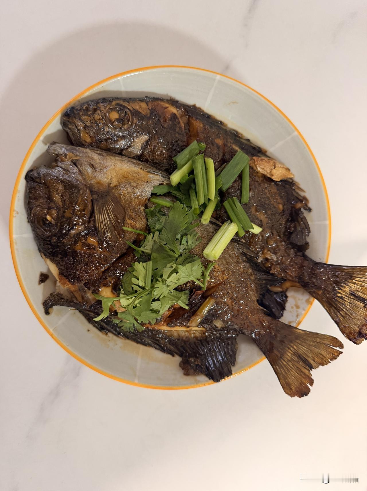 晒晒女儿家今日的晚餐，东北地三鲜、东北豆角炖肉，红烧鱼，您猜猜这是什么鱼？

女