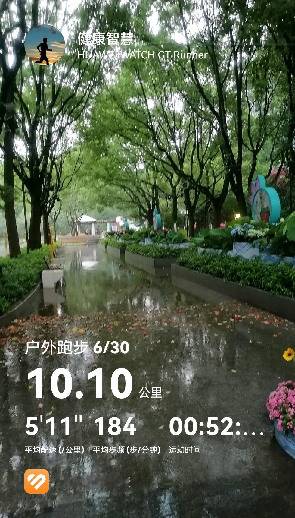 但好景不长，梅雨又卷土重来。今天是跑步日，又是一夜的大雨。看来，又要休跑了。五点