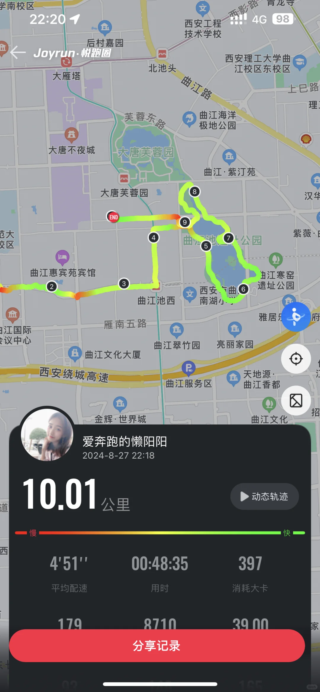 十公里｜夜跑结束🔚逛逛大唐不夜城吧
