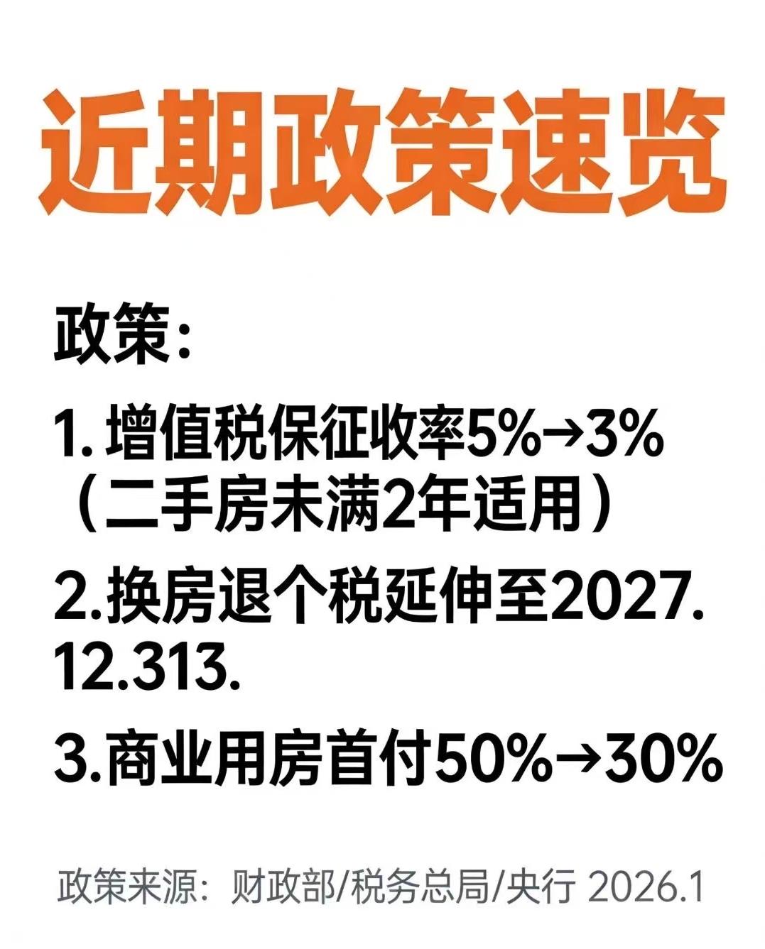 2026年 
    才15天出了3个新政策，大家自己品[太阳][太阳][太阳]