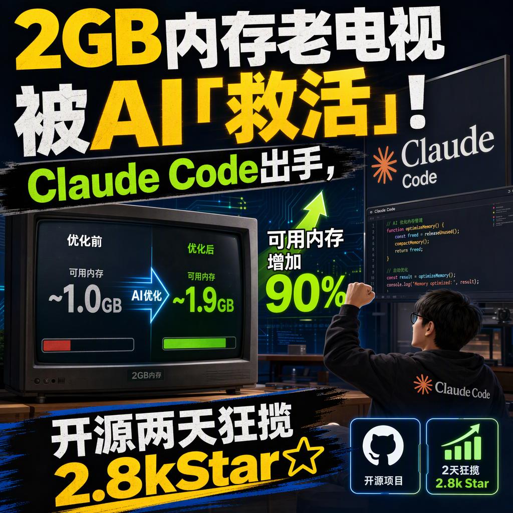 问个问题：家里那台卡到想扔的旧电视，真就只能换新吗？
先别急，10月刚发生的一件
