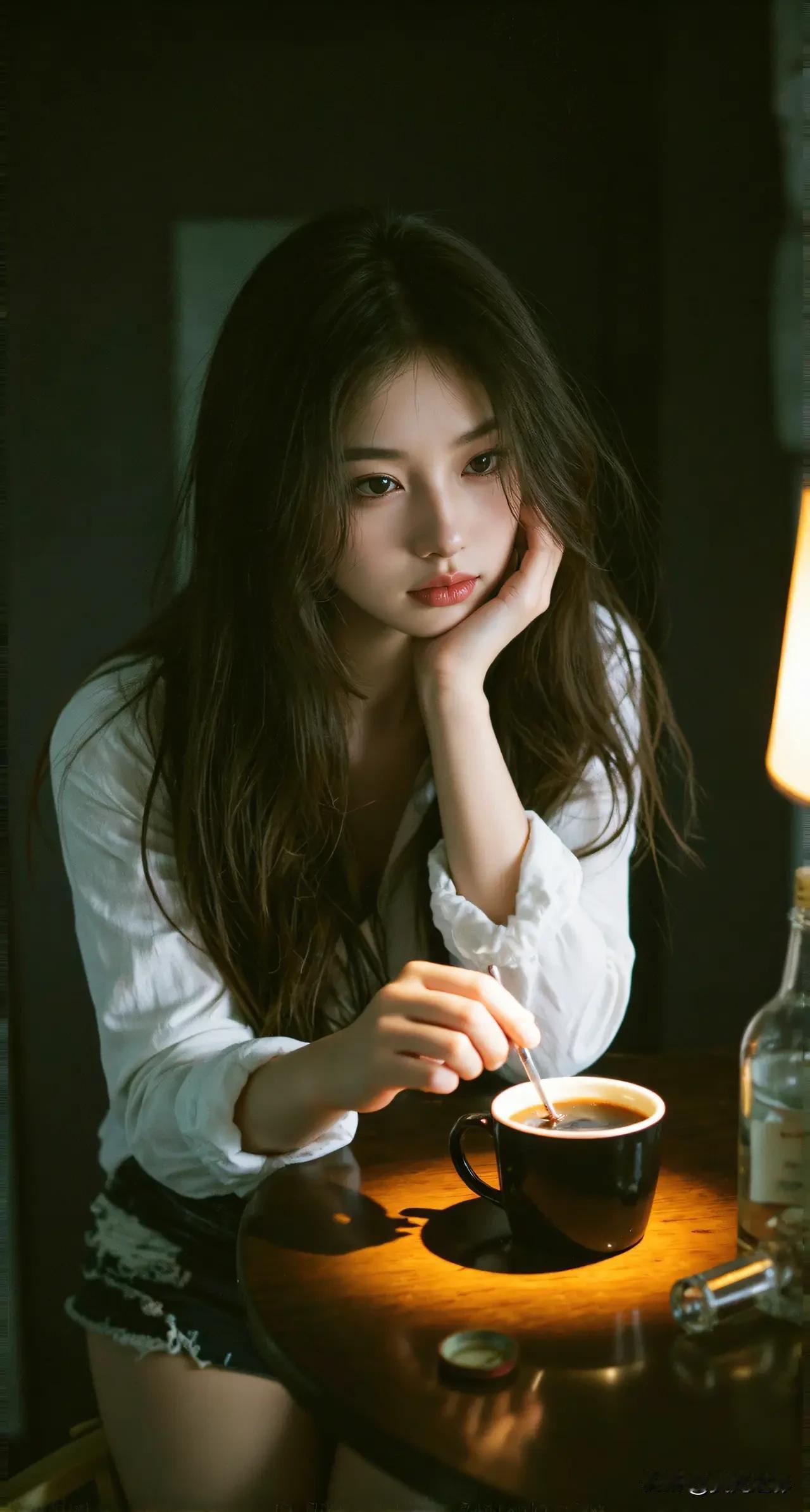 光之影&AI
深夜咖啡时光 在昏黄的灯光下，享受一个人的宁静。
独处咖啡时光 夜