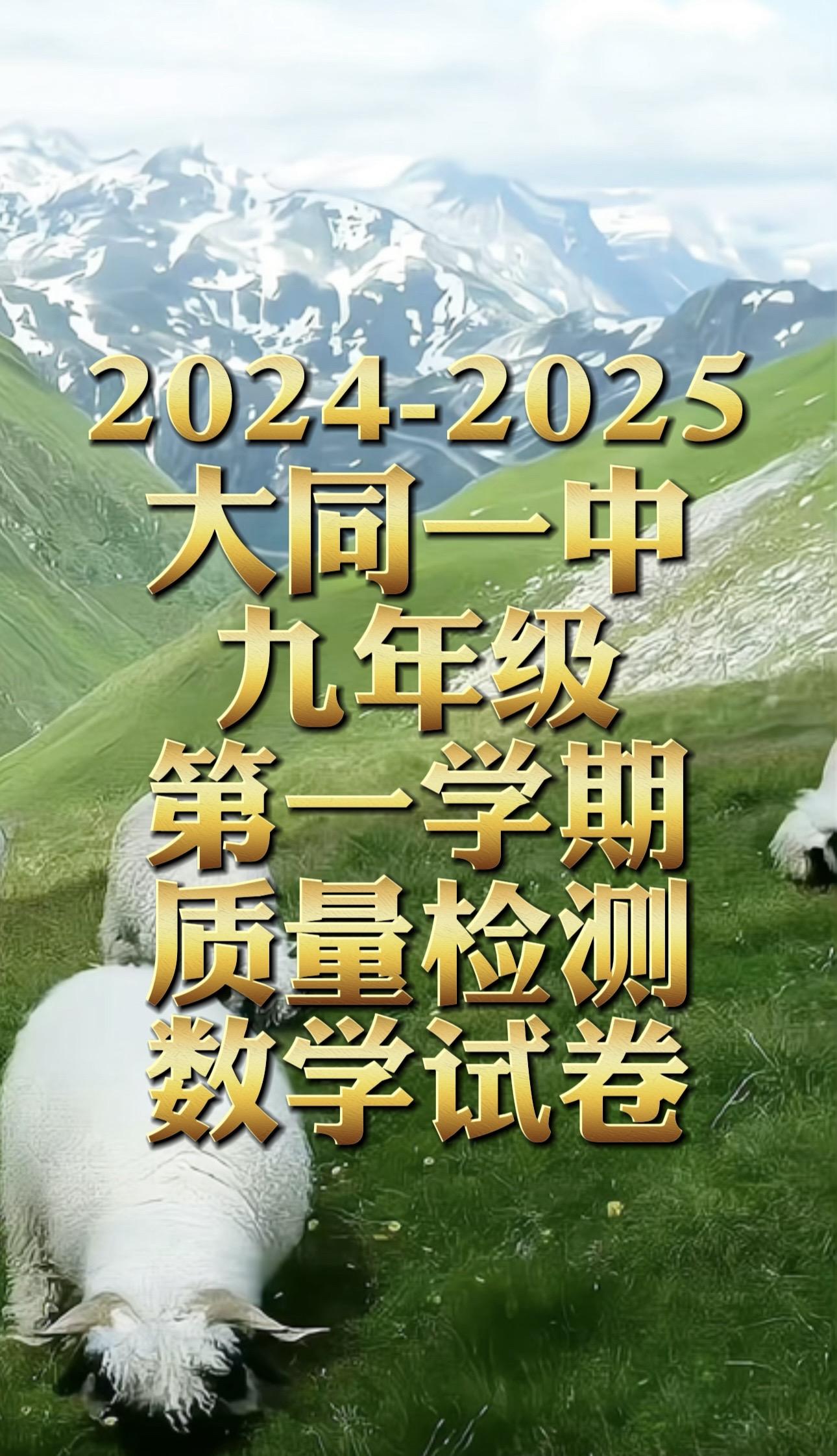 【10月卷】2024-2025学年第一学期九年级学业水平质量监测