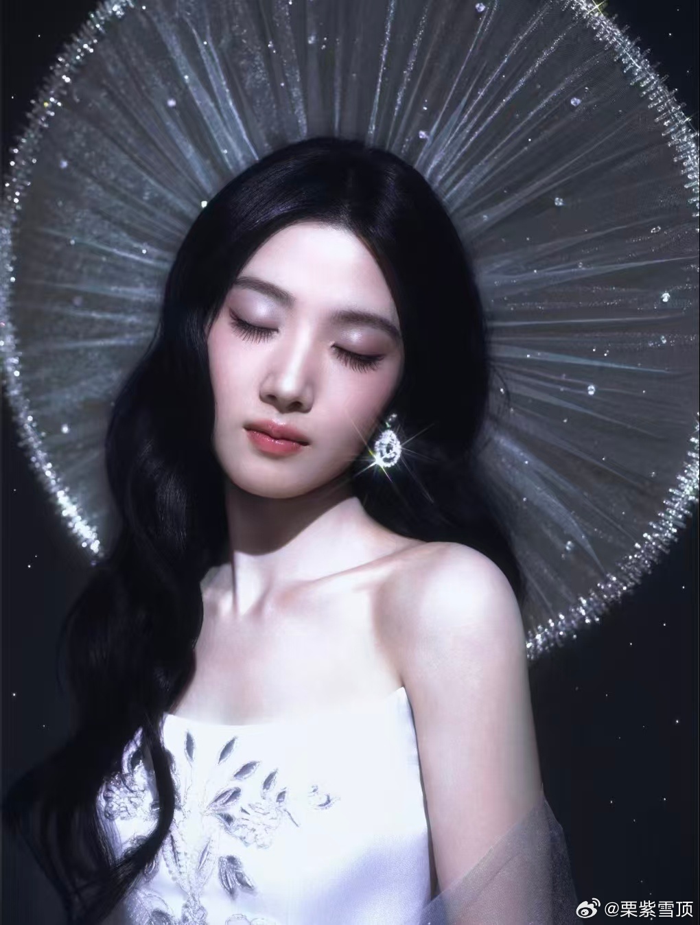 卢昱晓 妻子的美貌花粉的荣耀 卢昱晓微博之夜造型配享太庙，水钻光环头饰确定不是天