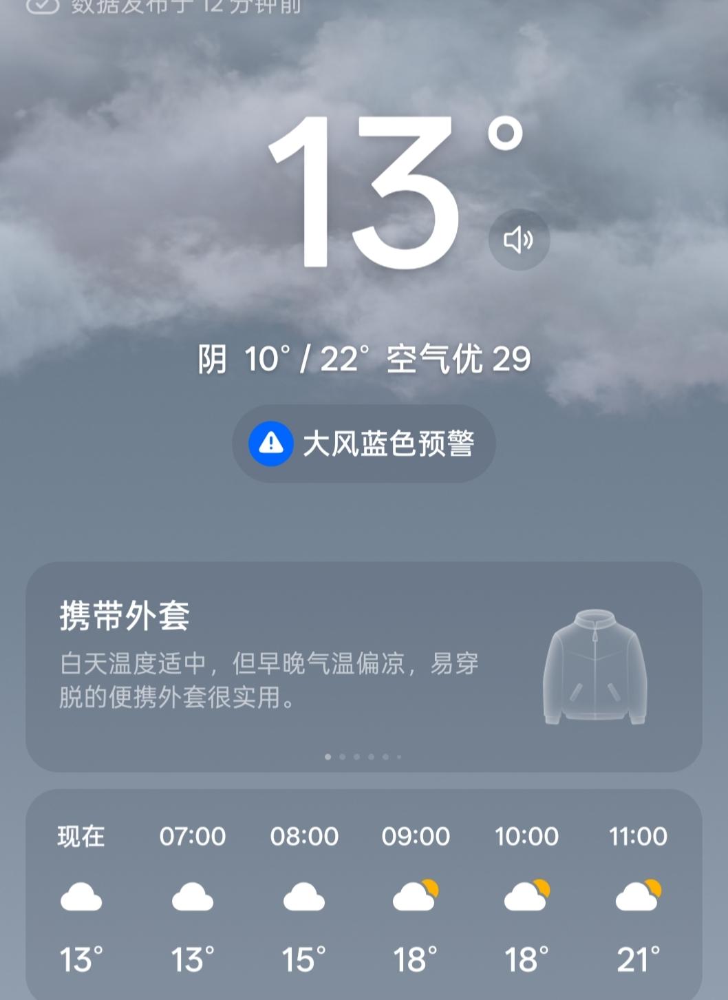 今天是9月8日，沈阳市天气10-22℃，多云，中午温度适中，早晚温差大，偏北风4