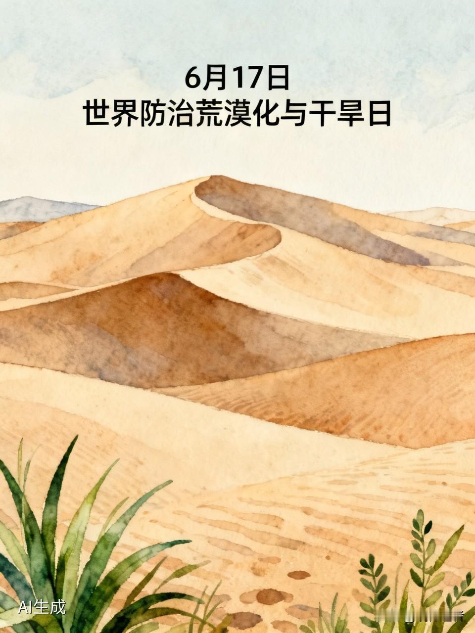 6月17日，我们迎来了第三十二个世界防治荒漠化与干旱日。

我国则倡导人人参与治