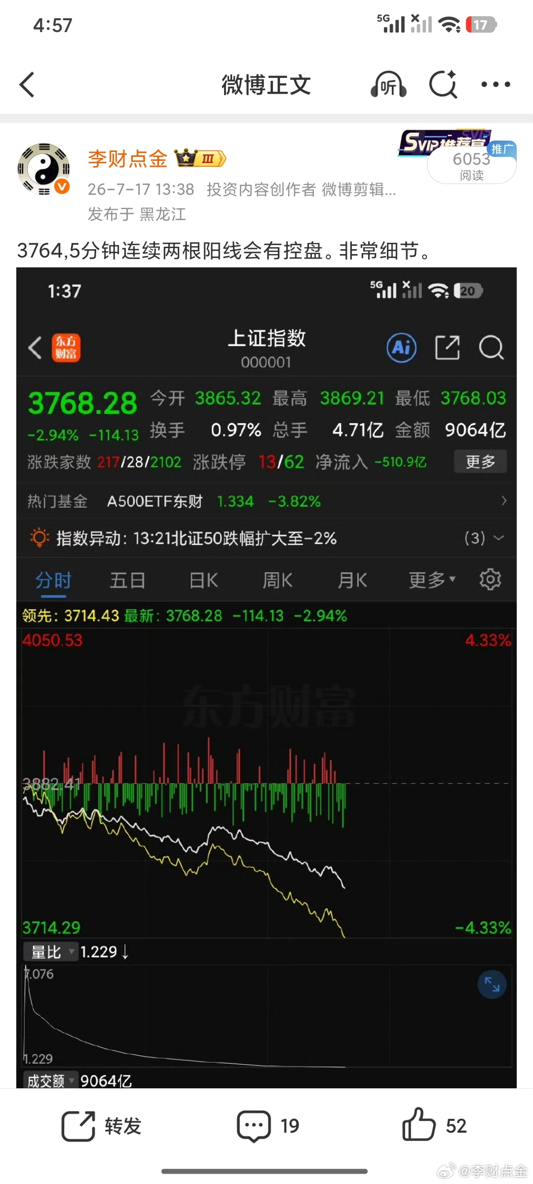 3764连控三天高手，主力真是深藏不露。 