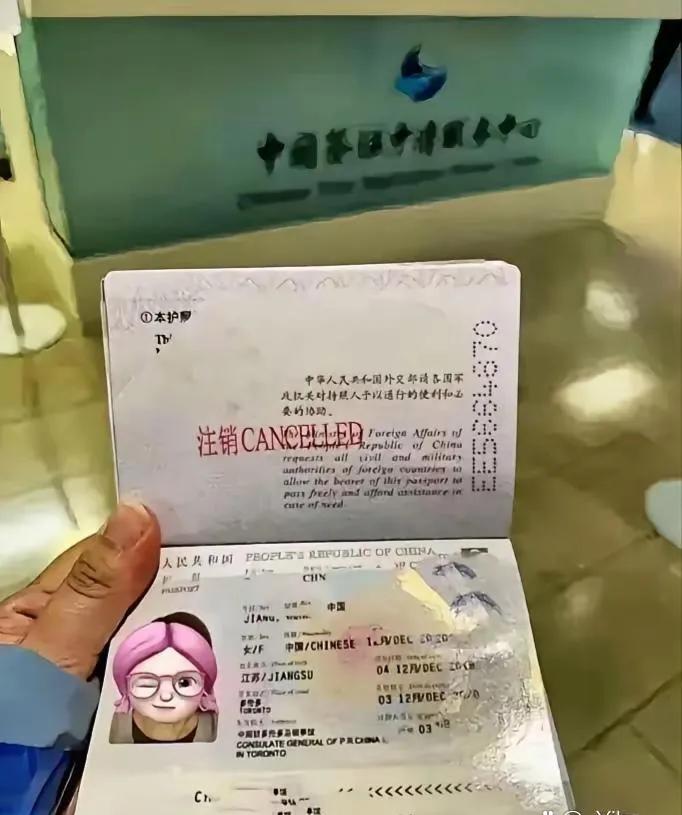 小姑娘顺利加入外国国籍，按照规定，她的中国护照被剪去一角，并加盖“注销”字样的印
