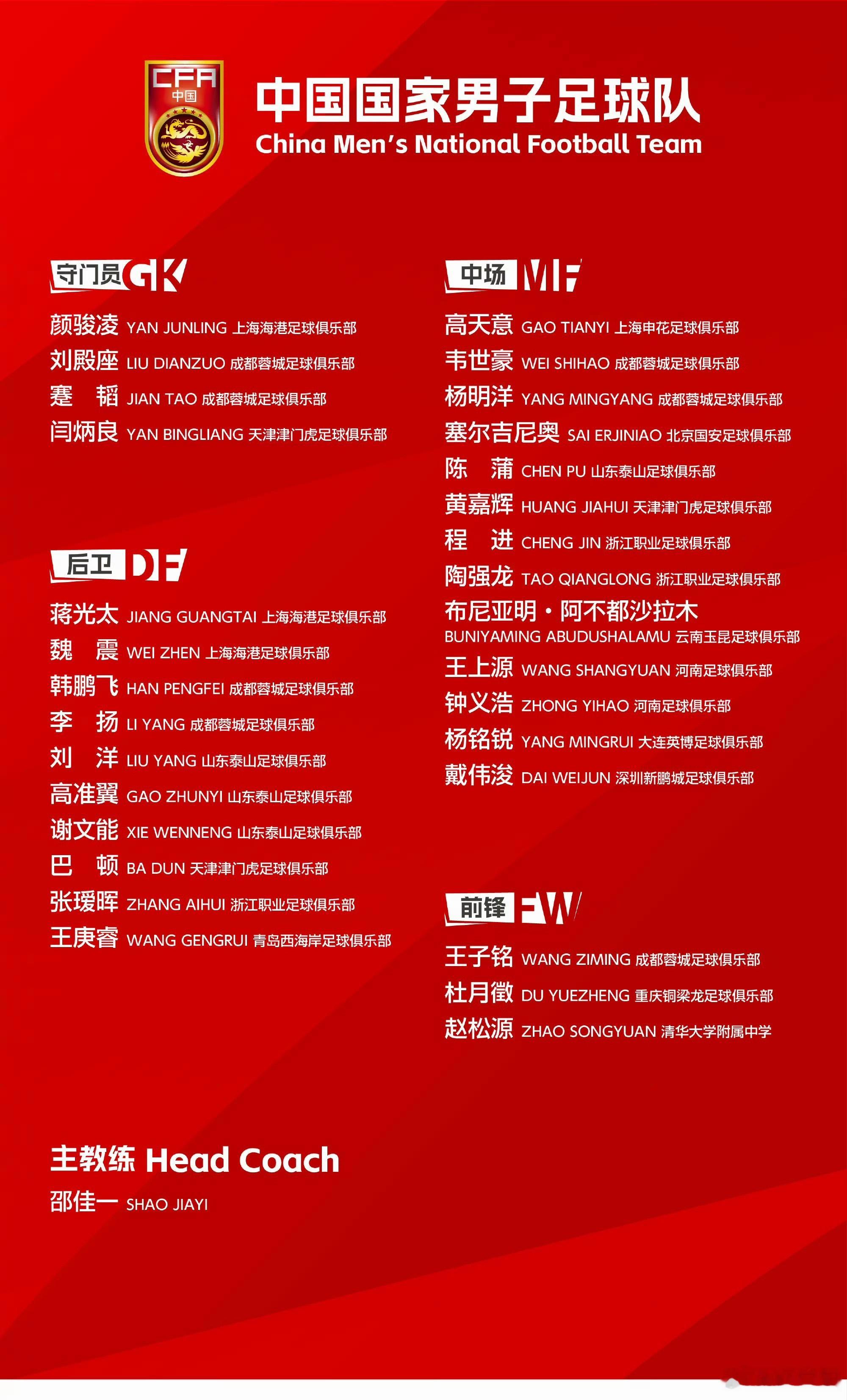 中国男足这次集训热身的时间，从 2026年9月12日一从直到 10月7日，总共约