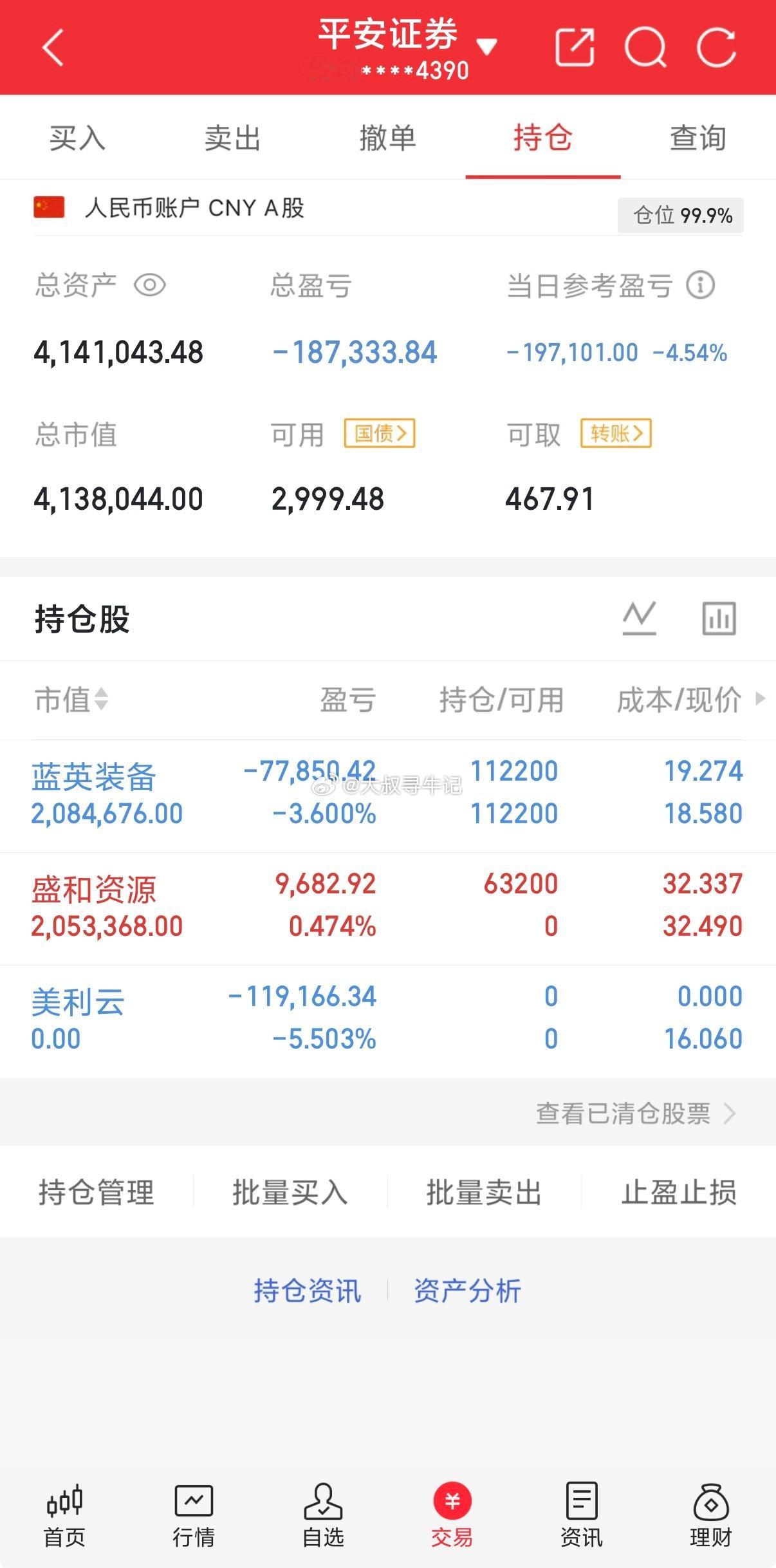 美利云反包没有力度割了换票操作盛和资源 ，跌倒了要爬起来 