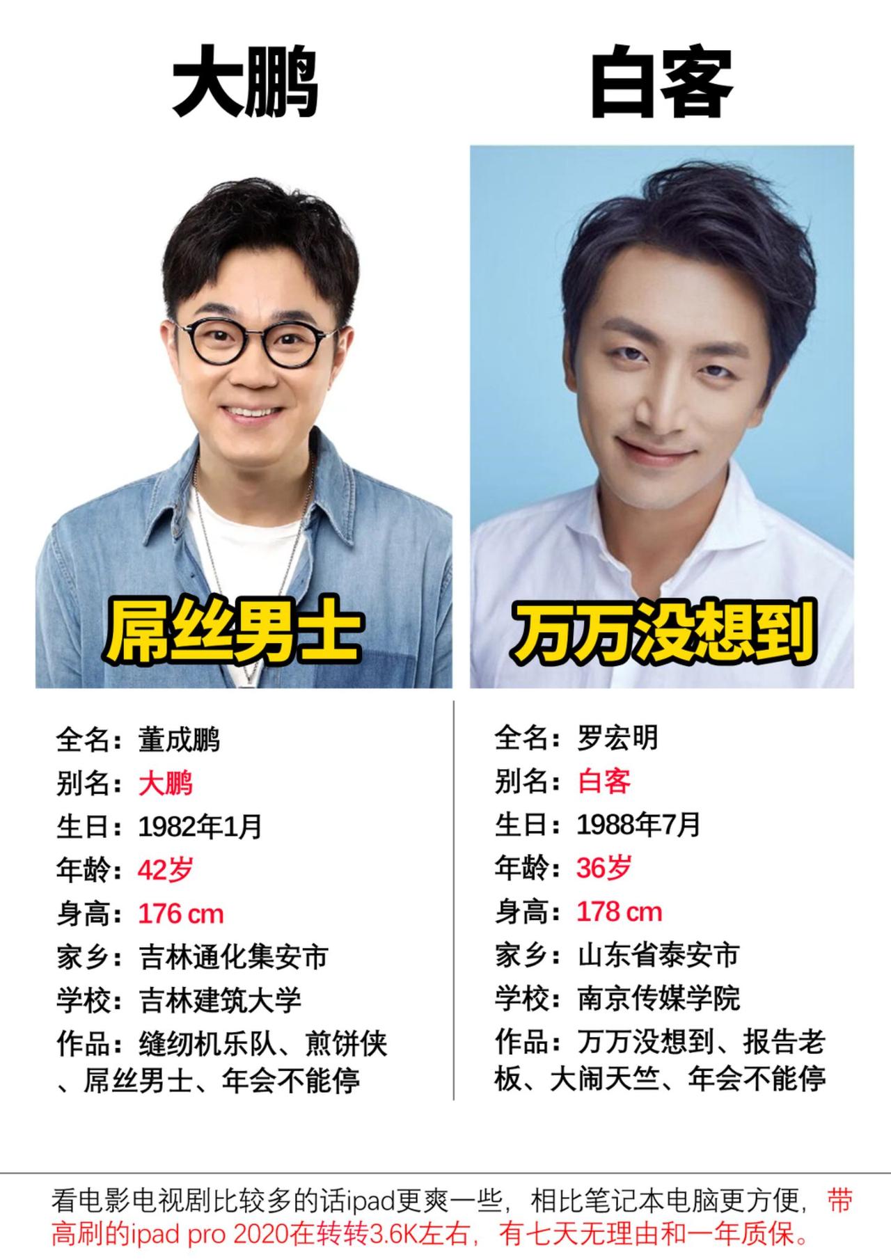 90后看大的两位喜剧演员#大鹏 #白客 #年会不能停