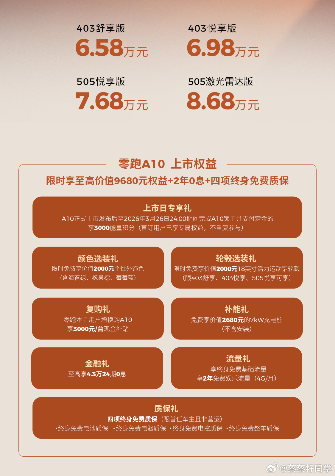 零跑A10上市了，这个价格大家感觉怎么样？配色跟设计一看就是朝着年轻人来的，还有