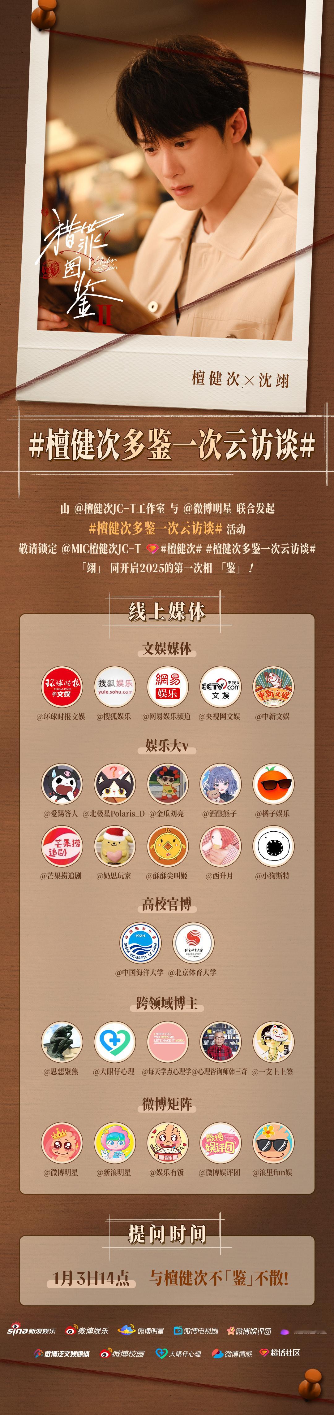 檀健次多鉴一次云访谈  和沈翊 不说再见，2025年和沈翊再“鉴”一次的机会来啦