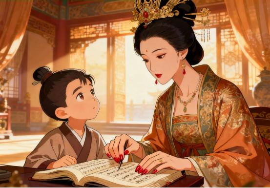 684年，武则天赐儿子李贤毒酒，李贤接过毒酒，悲从心起，对着武则天一阵狂笑：“我
